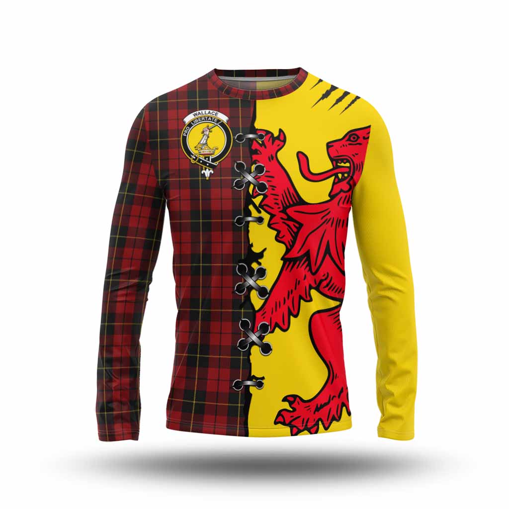 Wallace Tartan Family Crest Long Sleeve T-Shirt Lion Rampant Honor - Tartan Vibes Clothing