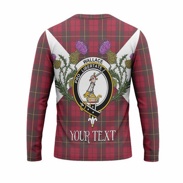 Wallace Tartan Family Crest Long Sleeve T-Shirt Scottish Burns Night Thistle Floral