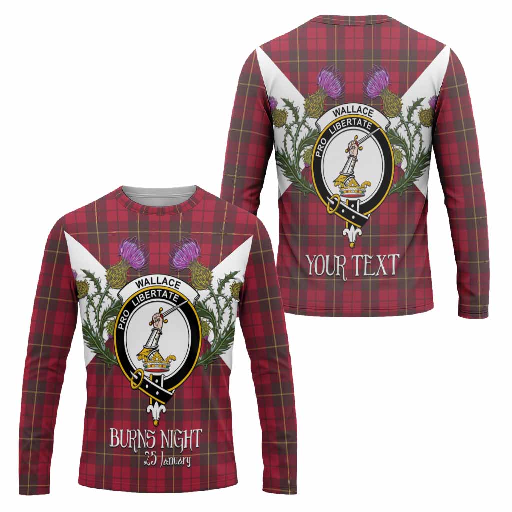 Wallace Tartan Family Crest Long Sleeve T-Shirt Scottish Burns Night Thistle Floral