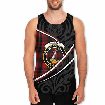 Wallace Tartan Family Crest Men Tank Top Celtic Scottish Thistle Floral - Tartan Vibes Clothing
