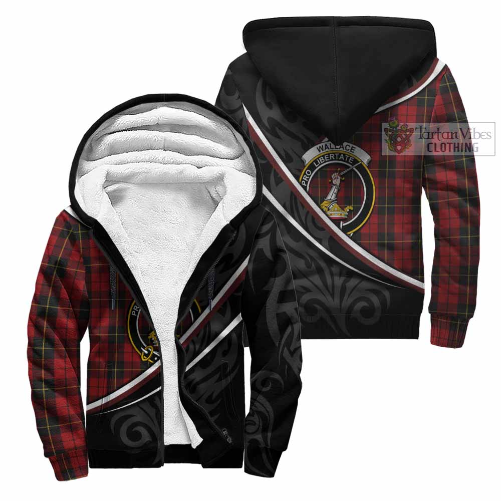 Wallace Tartan Family Crest Sherpa Hoodie Celtic Scottish Thistle Floral - Tartan Vibes Clothing
