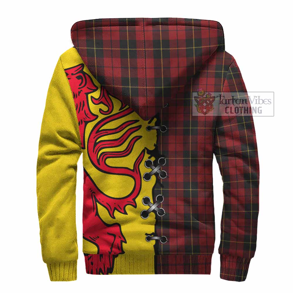 Wallace Tartan Family Crest Sherpa Hoodie Lion Rampant Honor - Tartan Vibes Clothing