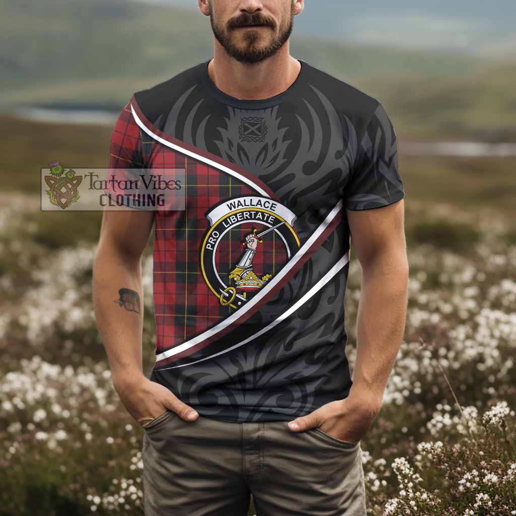 Wallace Tartan Family Crest T-shirt Celtic Scottish Thistle Floral - Tartan Vibes Clothing