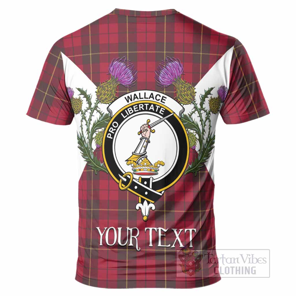 Wallace Tartan Family Crest T-Shirt Scottish Burns Night Thistle Floral