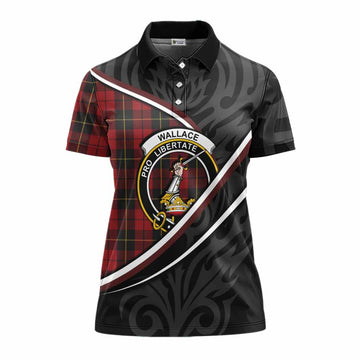 Wallace Tartan Family Crest Women's Polo Shirt Celtic Scottish Thistle Floral - Tartan Vibes Clothing