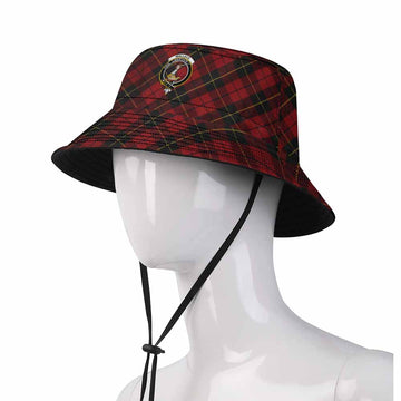 Wallace Tartan Fishing Hat with Family Crest