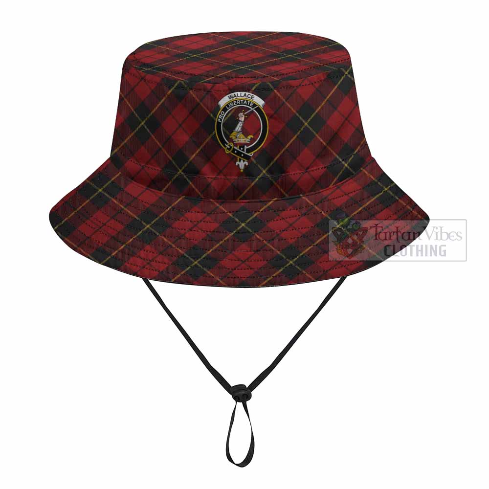 Wallace Tartan Fishing Hat with Family Crest
