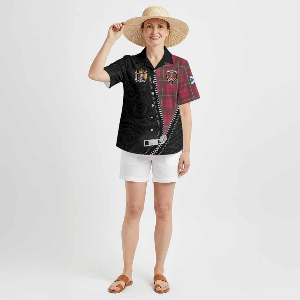 Wallace Tartan Hawaiian Shirt New Zealand Pattern Unique Zipper Stylized