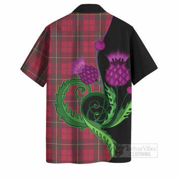 Wallace Tartan Hawaiian Shirt Traditional Scottish Thistle