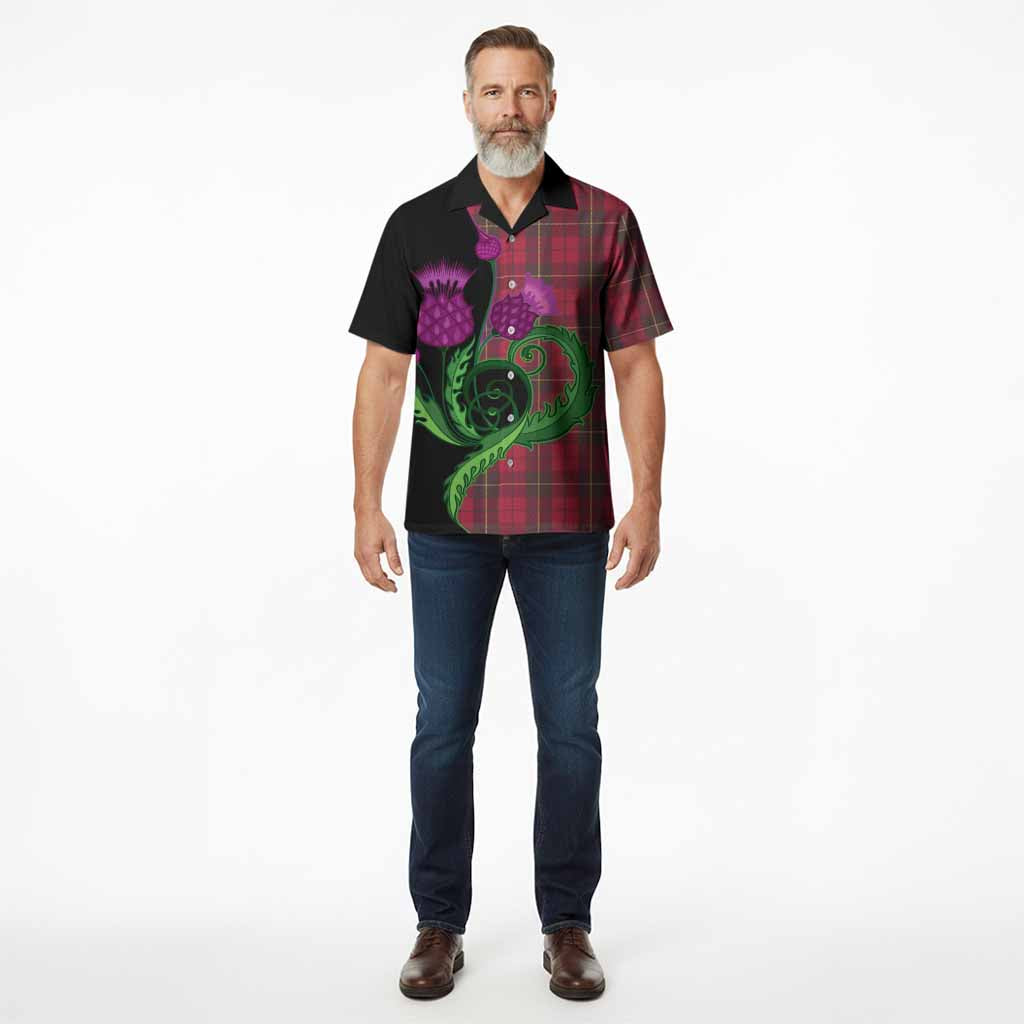 Wallace Tartan Hawaiian Shirt Traditional Scottish Thistle