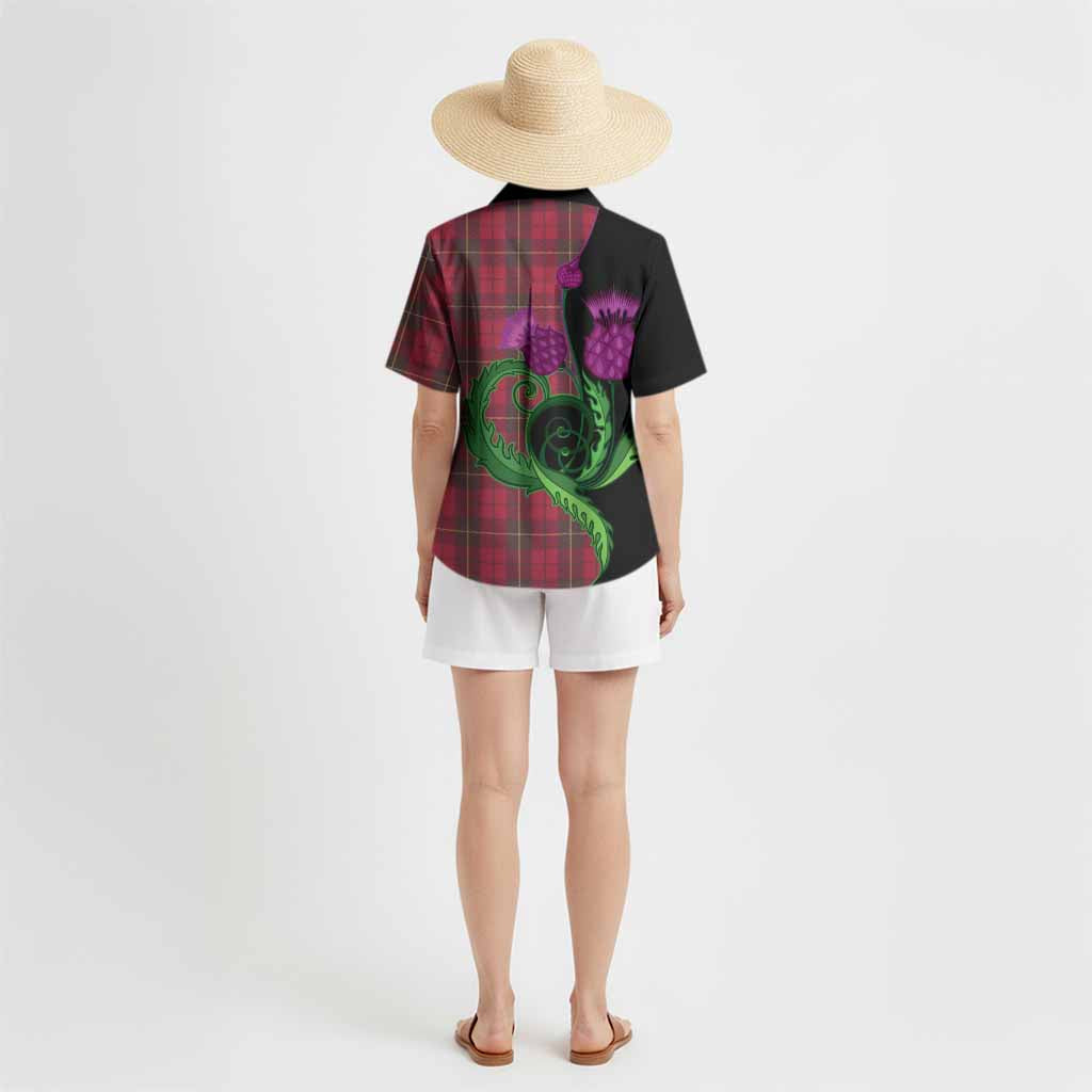 Wallace Tartan Hawaiian Shirt Traditional Scottish Thistle