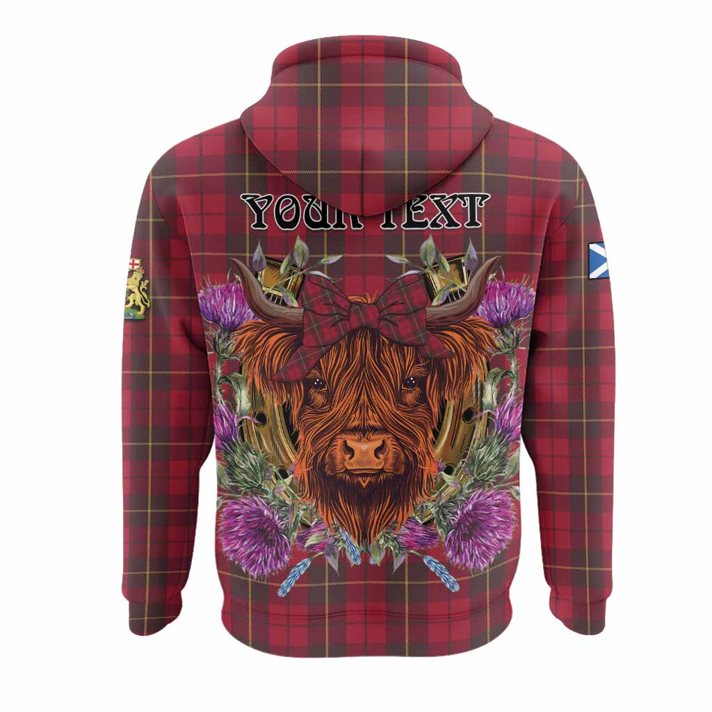 Wallace Tartan Hoodie Scottish Thistle Heilan Coo