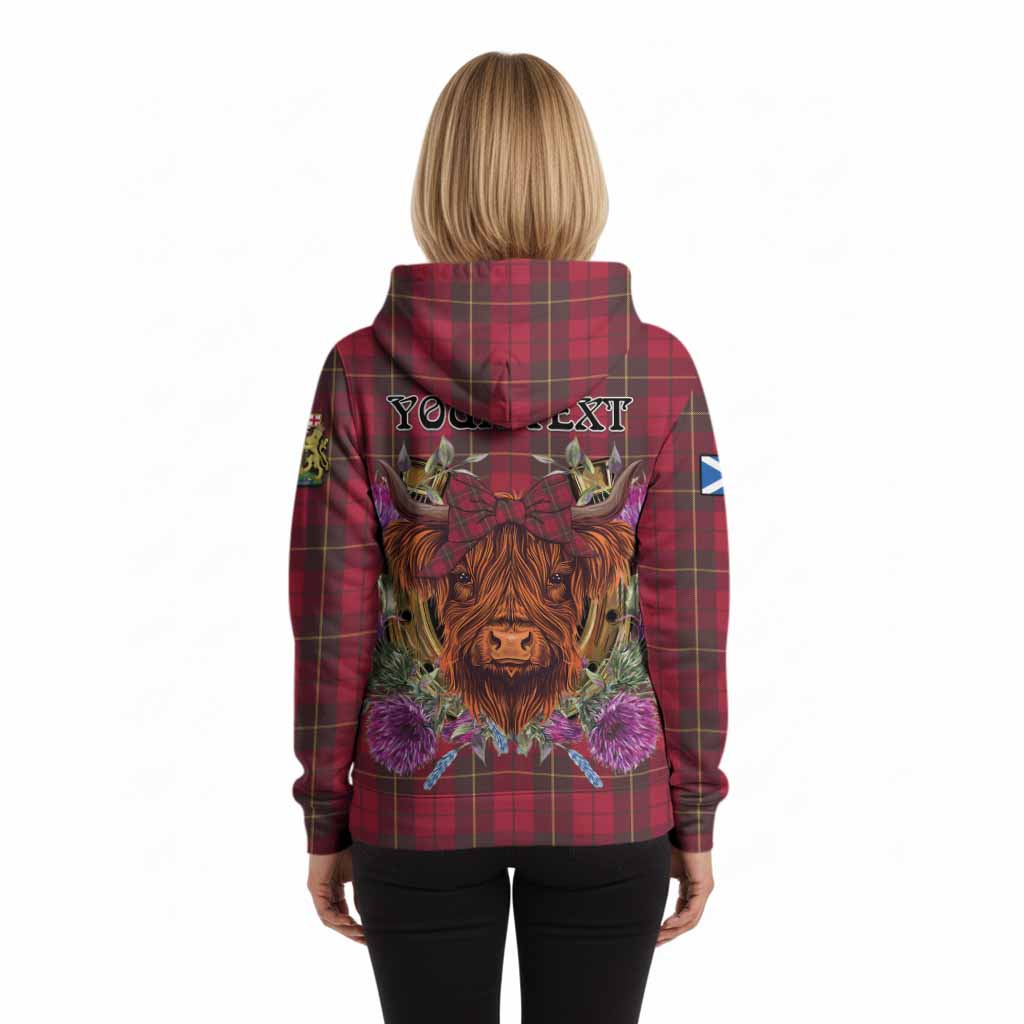 Wallace Tartan Hoodie Scottish Thistle Heilan Coo