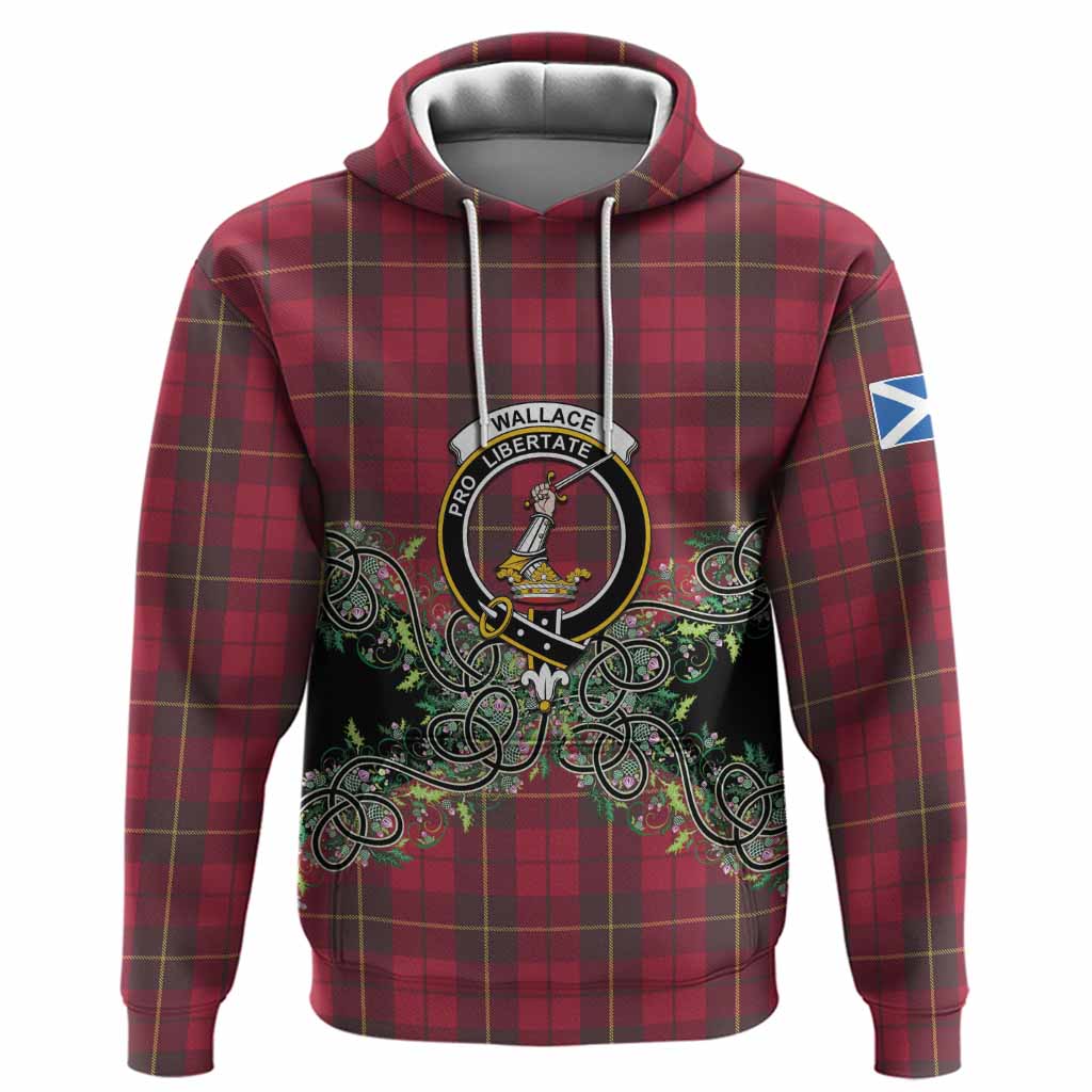 Wallace Tartan Hoodie Thistle Scottish Spirit