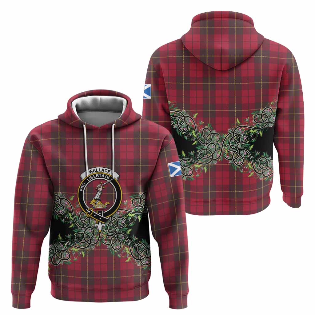 Wallace Tartan Hoodie Thistle Scottish Spirit