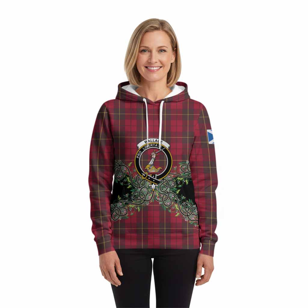 Wallace Tartan Hoodie Thistle Scottish Spirit