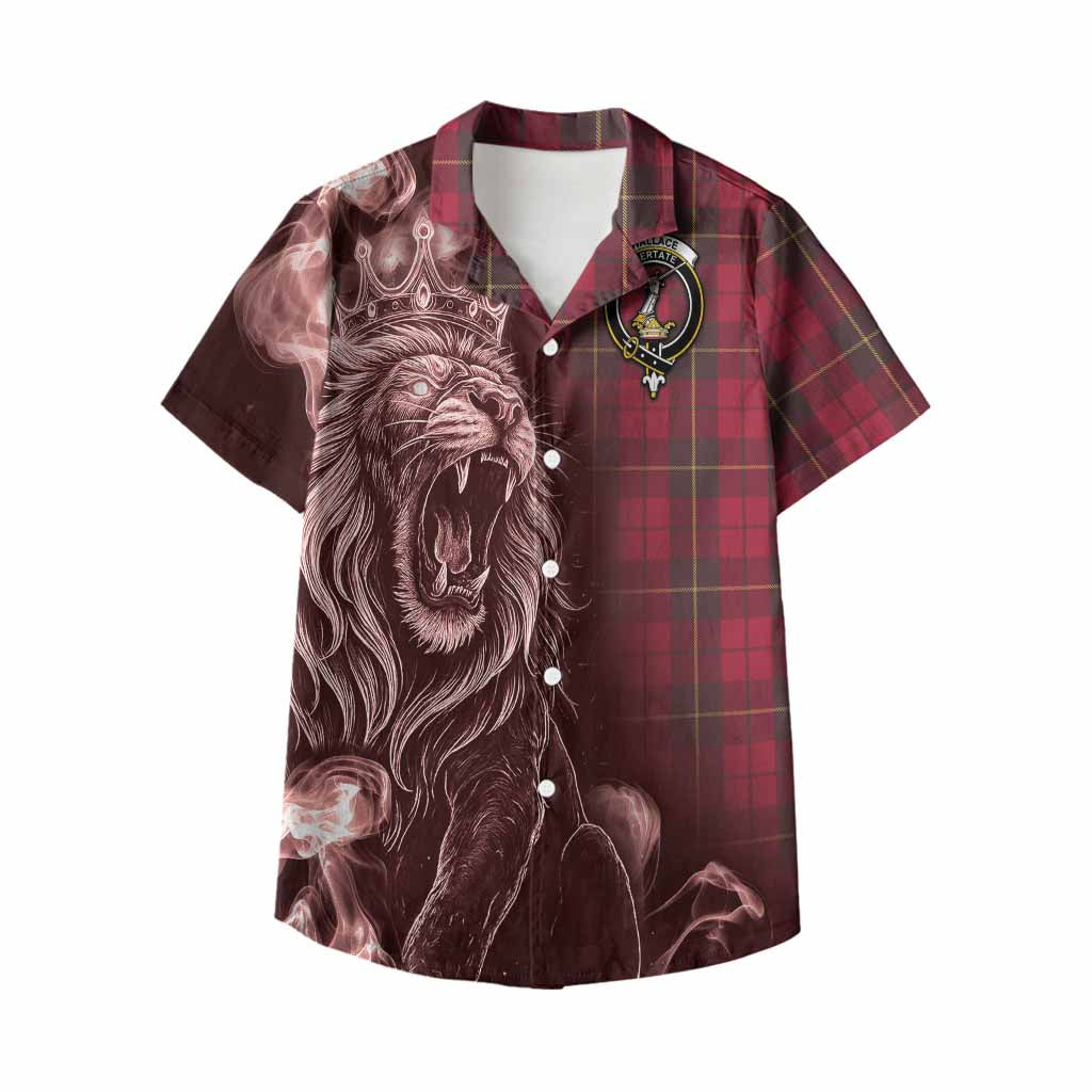 Wallace Tartan Kid Hawaiian Shirt Roaring Lion Heritage