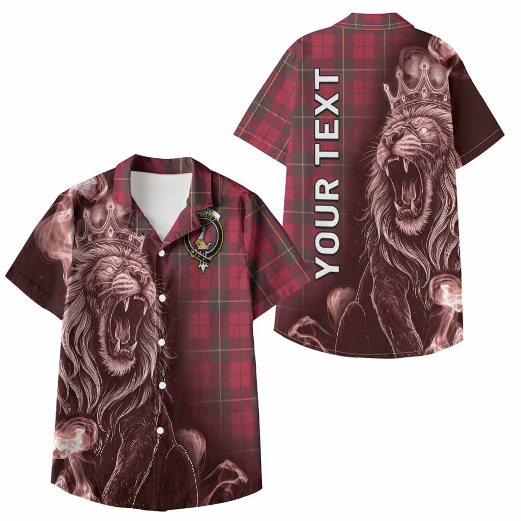 Wallace Tartan Kid Hawaiian Shirt Roaring Lion Heritage