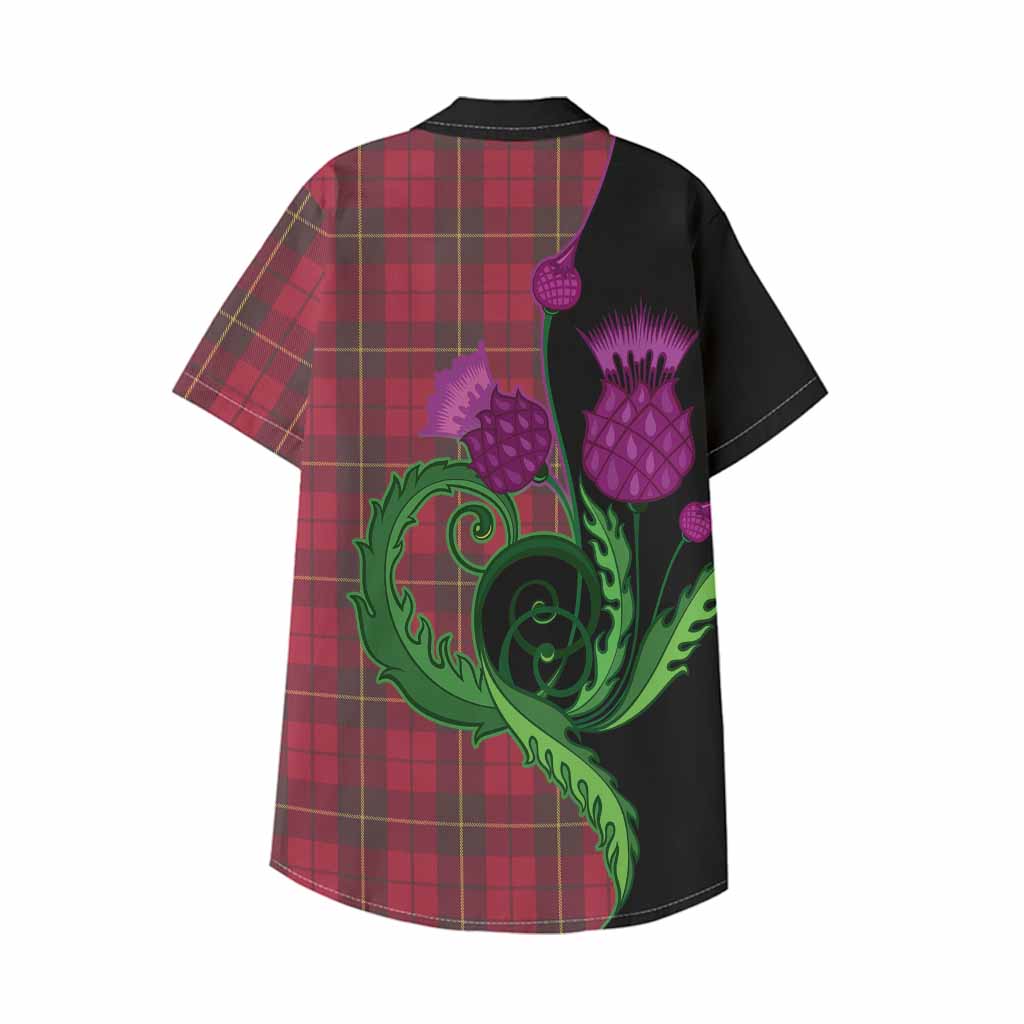 Wallace Tartan Kid Hawaiian Shirt Traditional Scottish Thistle