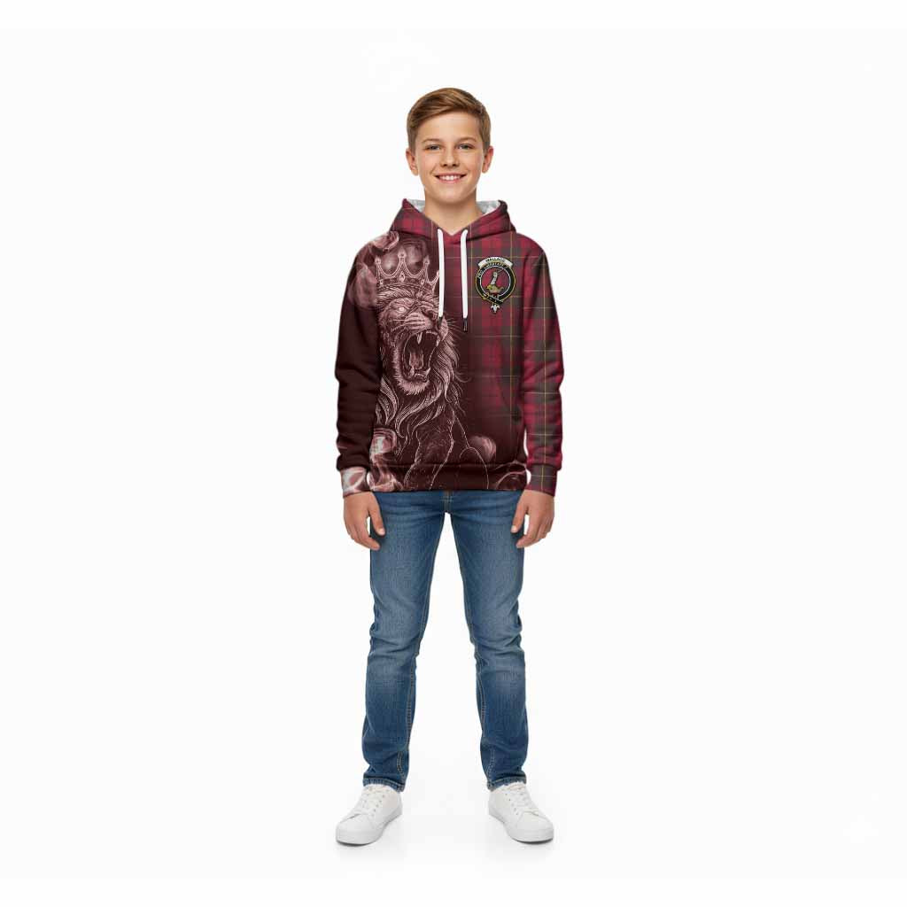 Wallace Tartan Kid Hoodie Roaring Lion Heritage