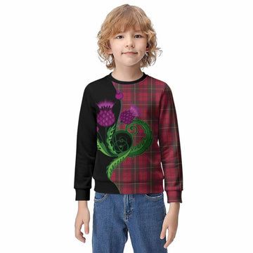 Wallace Tartan Kid Knitted Sweatshirt Traditional Scottish Thistle