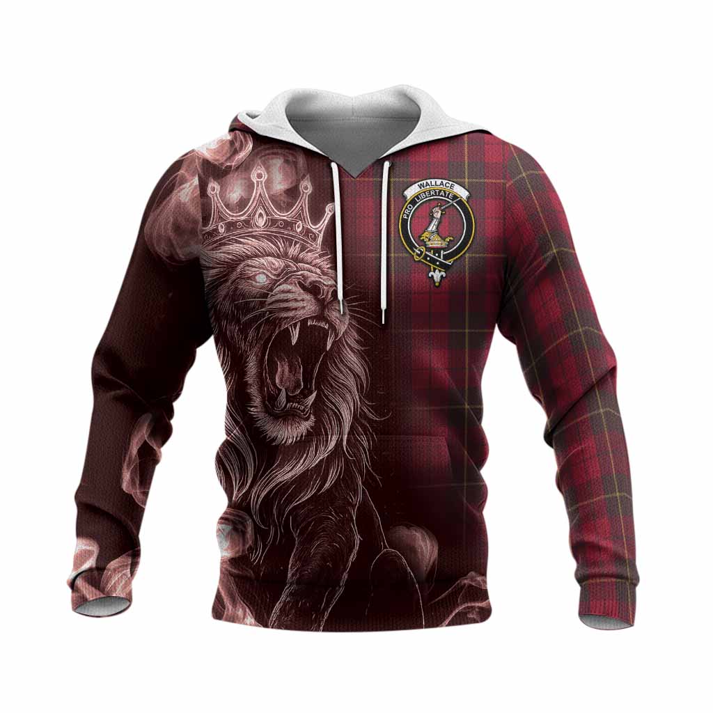 Wallace Tartan Knitted Hoodie Roaring Lion Heritage