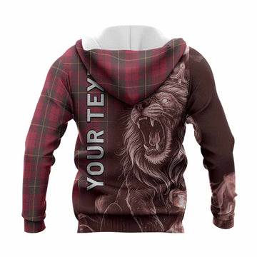 Wallace Tartan Knitted Hoodie Roaring Lion Heritage