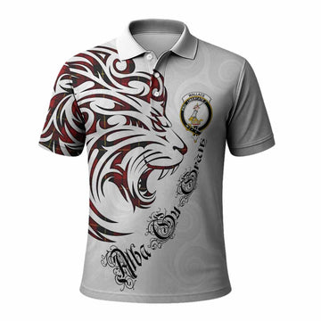 Wallace Tartan Lion Roar Polo Shirt Alba Gu Brath with Celtic Motifs
