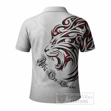 Wallace Tartan Lion Roar Polo Shirt Alba Gu Brath with Celtic Motifs