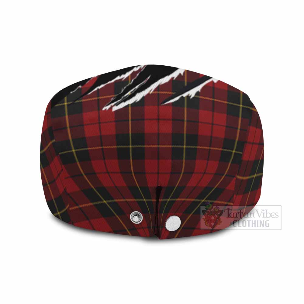 Wallace Tartan Loch Ness Monster Flat Cap, Jeff Cap Celtic Knot Nessie Art