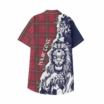 Wallace Tartan Scottish Kid Hawaiian Shirt Angry Lion With Soccer Ball Style