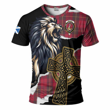 Wallace Tartan Scottish T-Shirt Lion Celtic Heritage