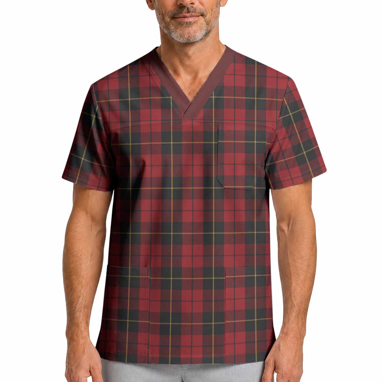 Wallace Tartan Scrub Top XL - Tartan Vibes Clothing