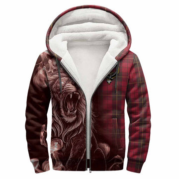 Wallace Tartan Sherpa Hoodie Roaring Lion Heritage