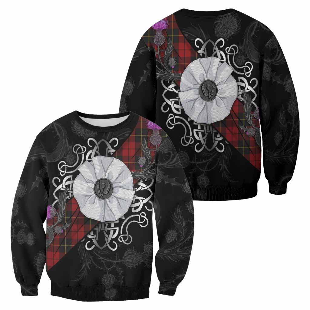 Wallace Tartan Sweatshirt Jacobite White Rose - Tartan Vibes Clothing