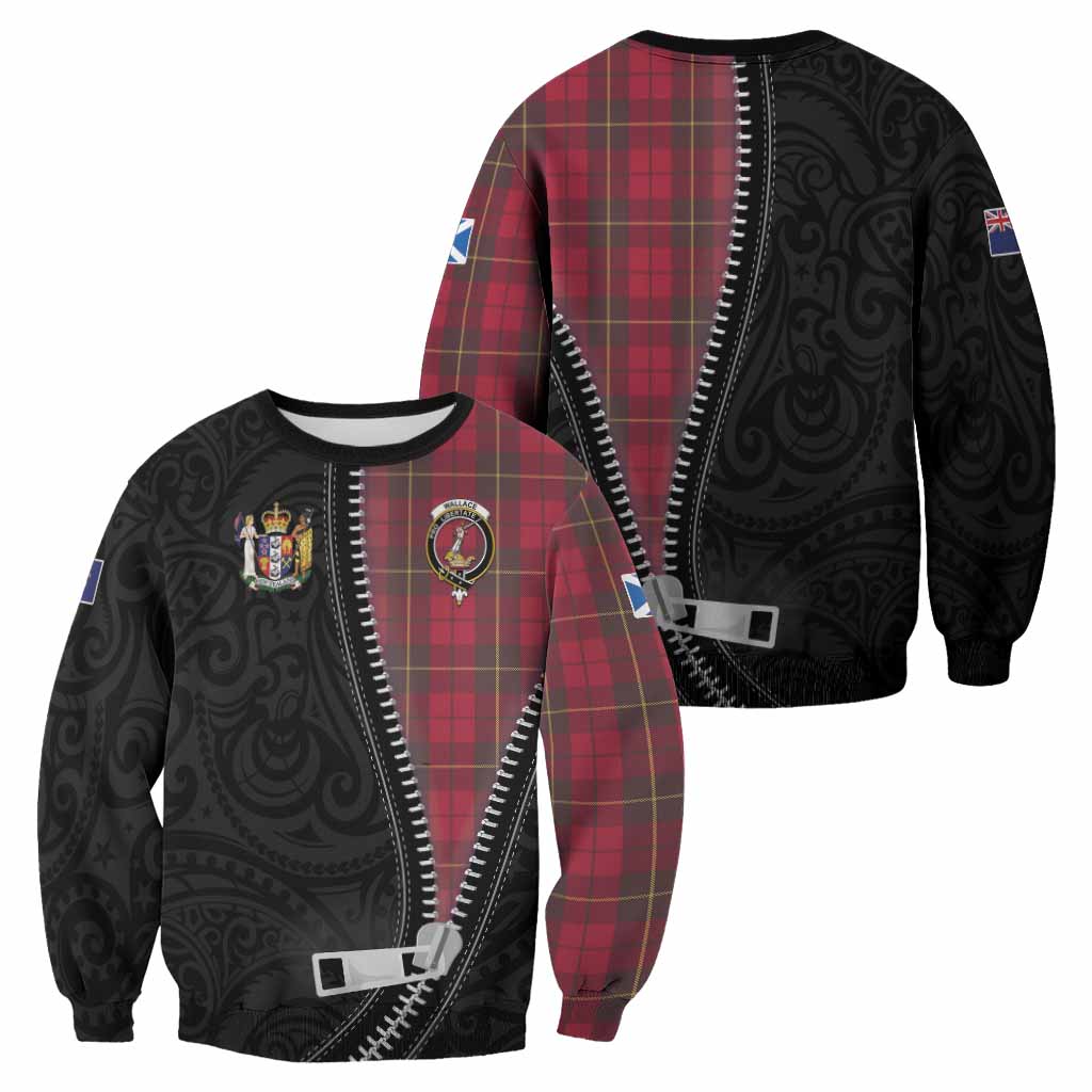 Wallace Tartan Sweatshirt New Zealand Pattern Unique Zipper Stylized