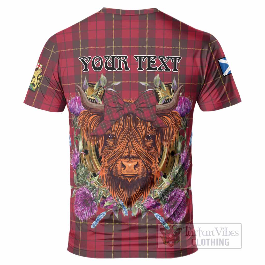Wallace Tartan T-Shirt Scottish Thistle Heilan Coo