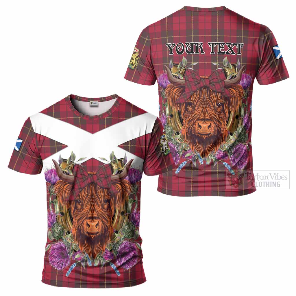 Wallace Tartan T-Shirt Scottish Thistle Heilan Coo