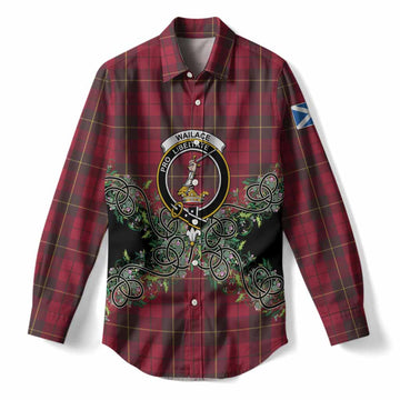 Wallace Tartan Women Casual Shirt Thistle Scottish Spirit
