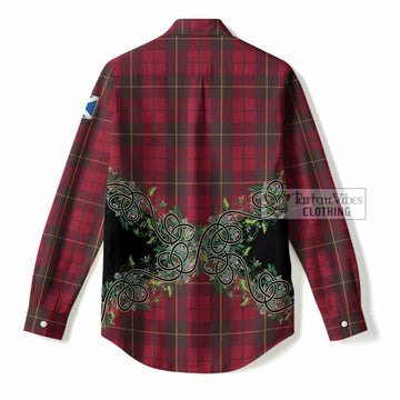 Wallace Tartan Women Casual Shirt Thistle Scottish Spirit