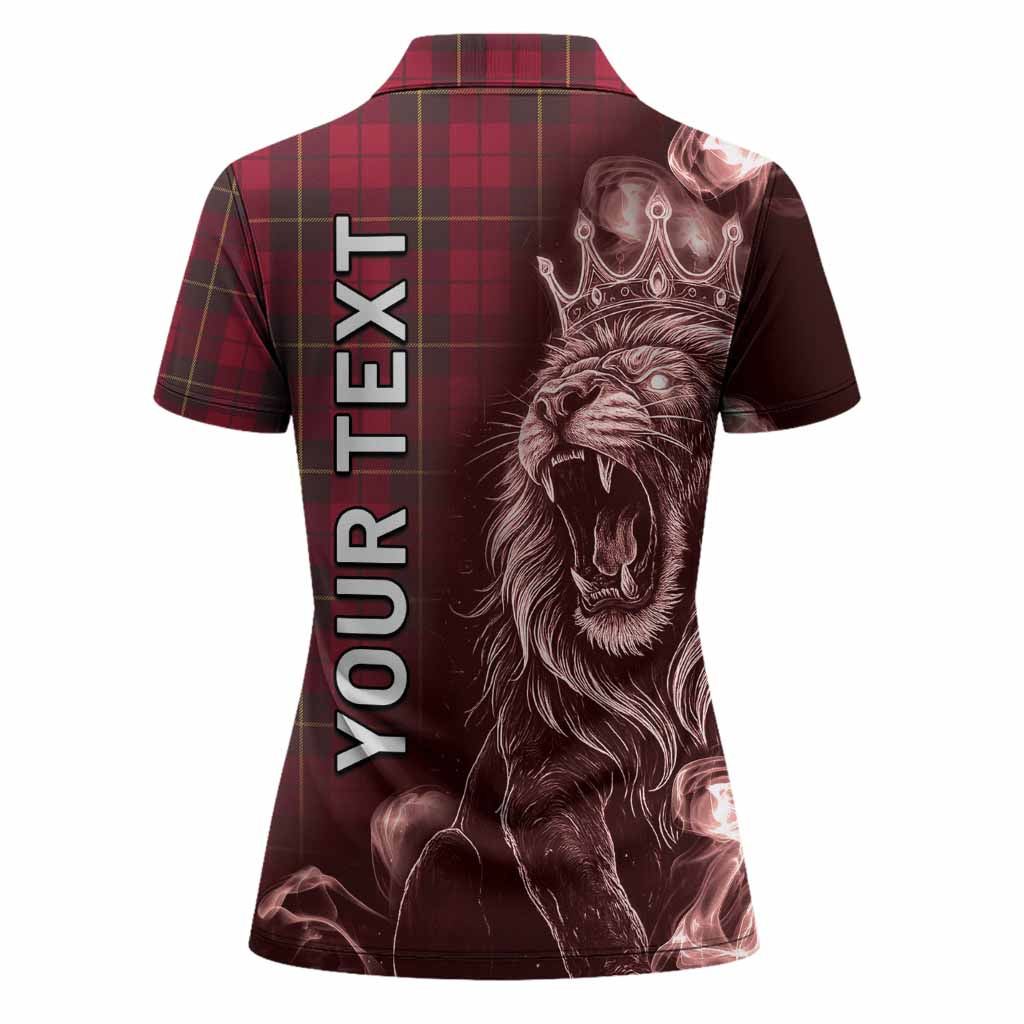 Wallace Tartan Women Polo Shirt Roaring Lion Heritage
