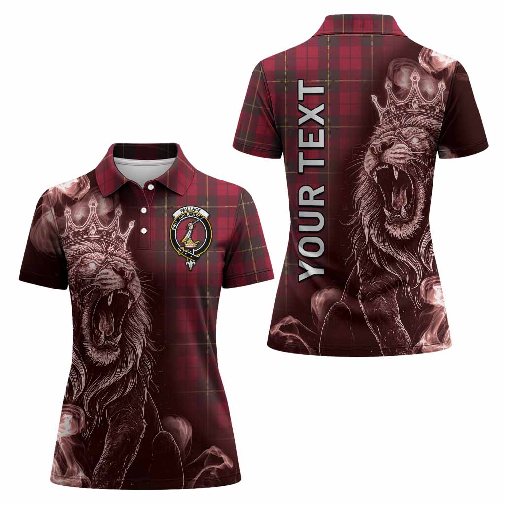 Wallace Tartan Women Polo Shirt Roaring Lion Heritage
