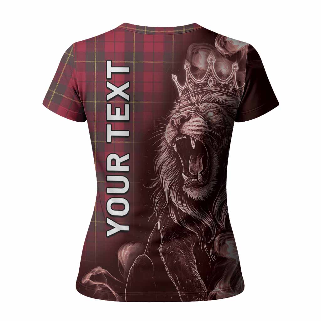 Wallace Tartan Women T shirt Roaring Lion Heritage