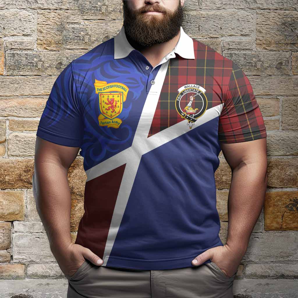 Wallace The Scottish Football Crest Polo Shirt Lion-Tartan Army