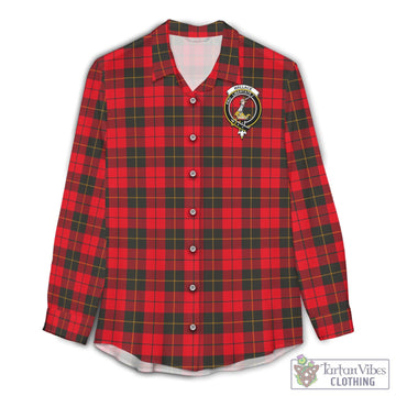 Wallace Weathered Tartan Womens Casual Shirt with Family Crest