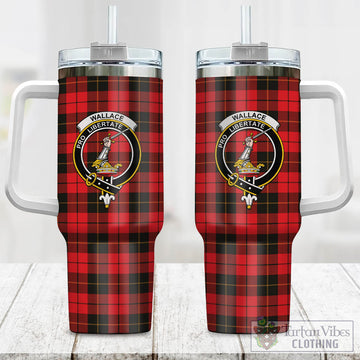 Wallace Weathered Tartan and Family Crest Tumbler with Handle