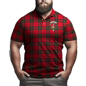 Wallace Weathered Tartan Men's Polo Shirt with Family Crest