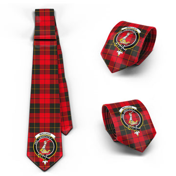 Wallace Weathered Tartan Classic Necktie with Family Crest