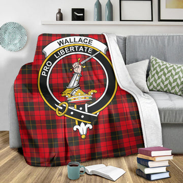 Wallace Weathered Tartan Blanket with Family Crest