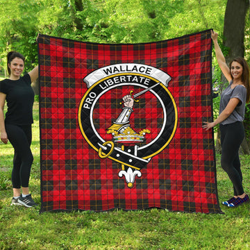 Wallace Weathered Tartan Quilt with Family Crest